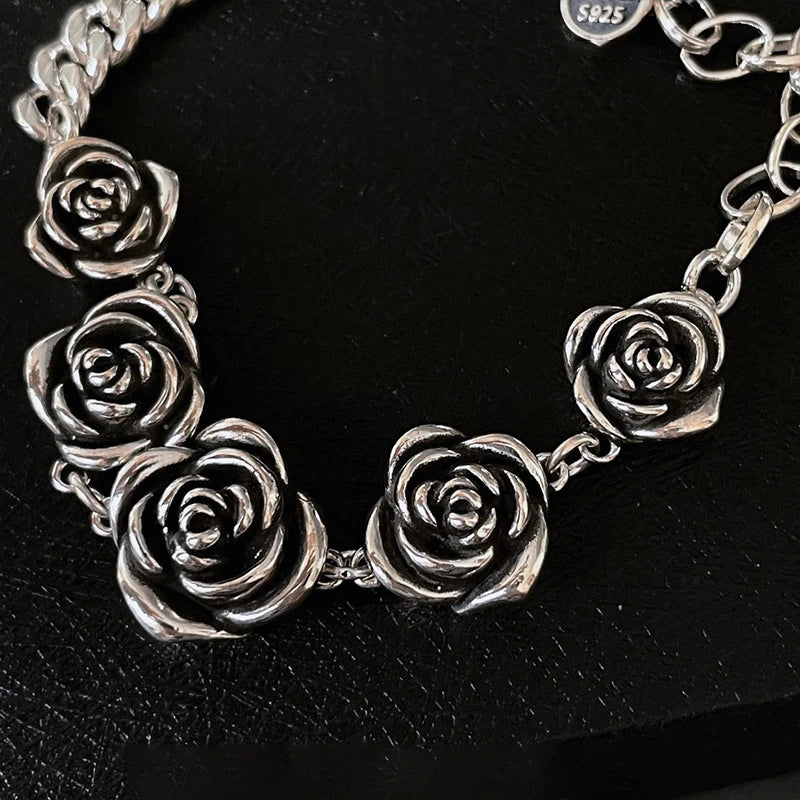 Vintage Punk Rose Flower Chain/Bracelet